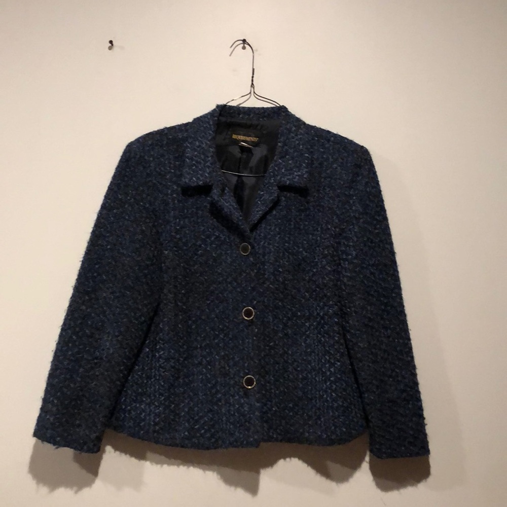 Vintage Requirements Tweed Chenille Dark Blue Blazer